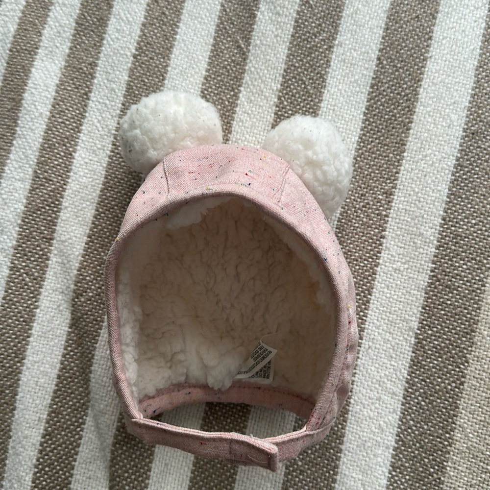 Cat & Jacket Pink Marled Baby Pom Pom Hat